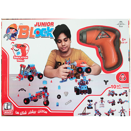 اسباب بازی لگو ساختنی همراه با دریل مدل Junior Block بسته 286 تکه