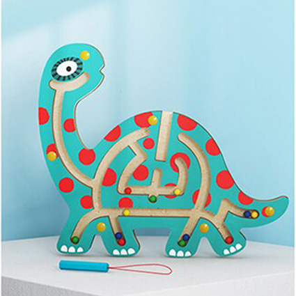 اسباب بازی ماز چوبی مگنتی مدل دایناسور سبز