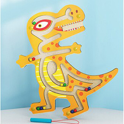 اسباب بازی ماز چوبی مگنتی مدل دایناسور تیرکس