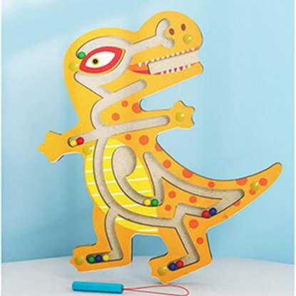 اسباب بازی ماز چوبی مگنتی مدل دایناسور تیرکس