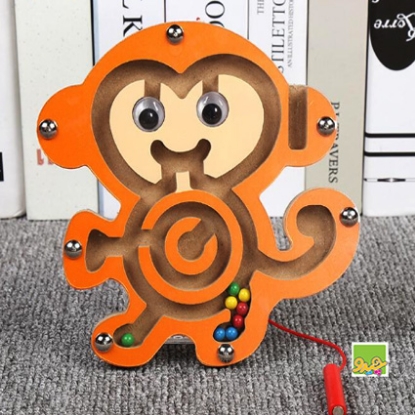 اسباب بازی ماز چوبی مگنتی مدل میمون