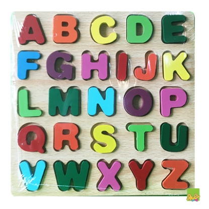 پازل چوبی جای گذاری حروف بزرگ الفبای انگلیسی B30